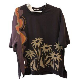 NATURAL LIFE Black and Cream Floral Tunic